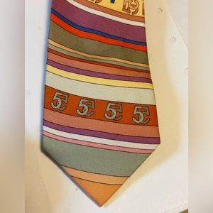 Ollie Five Five Silk Neck Tie‎ Bright Stripes